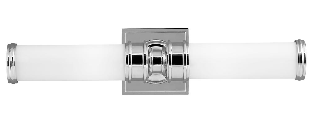 Feiss Payne 2 LED Bathroom Wall Light Polished Chrome Opal Glass