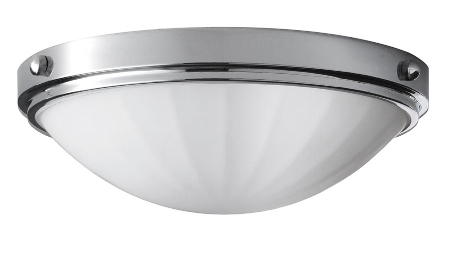 Feiss Perry 2 Light Flush Bathroom Ceiling Light Polished Chrome