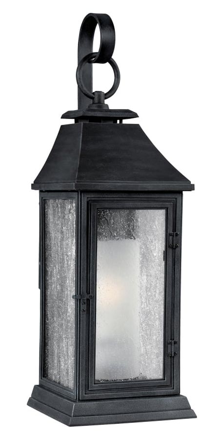 Feiss Shepherd Medium 1 Light Outdoor Wall Lantern Dark Weathered Zinc