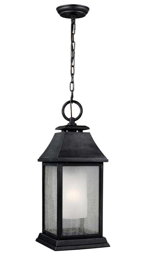 Feiss Shepherd Large Hanging Outdoor Porch Lantern Dark Weathered Zinc