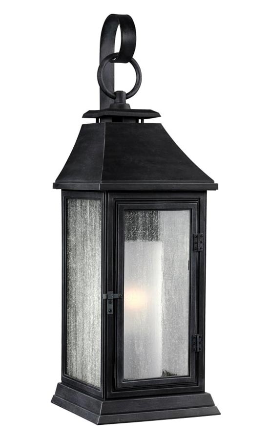 Feiss Shepherd Small 1 Light Outdoor Wall Lantern Dark Weathered Zinc