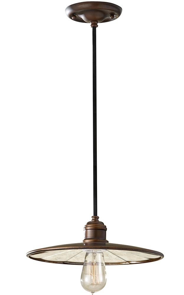 Feiss Urban Renewal 1 Light Industrial Pendant Astral Bronze