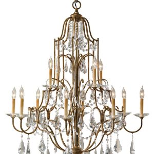 Feiss Valentina 12 Light 2 Tier Chandelier Oxidised Bronze With Crystal