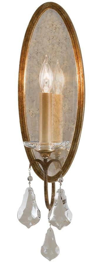 Feiss Valentina 1 Light Wall Light Oxidised Bronze With Crystal Drops