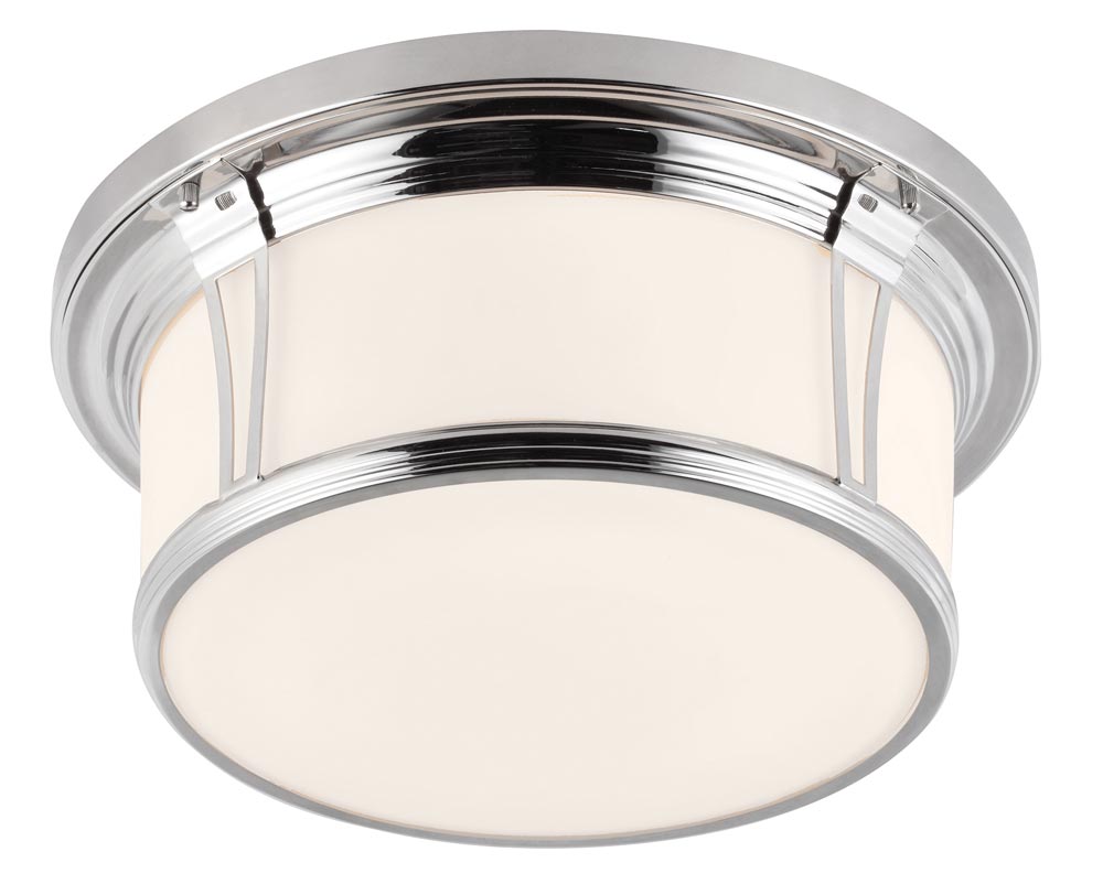 Feiss Woodward Flush 3 Light Large Bathroom Ceiling Light Chrome