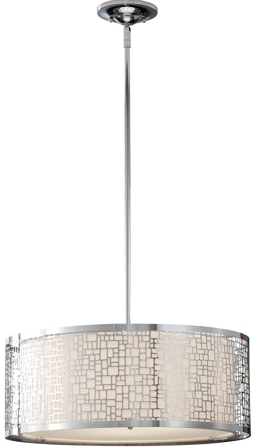 Feiss Joplin Large Height Adjustable 3 Light Pendant Polished Chrome