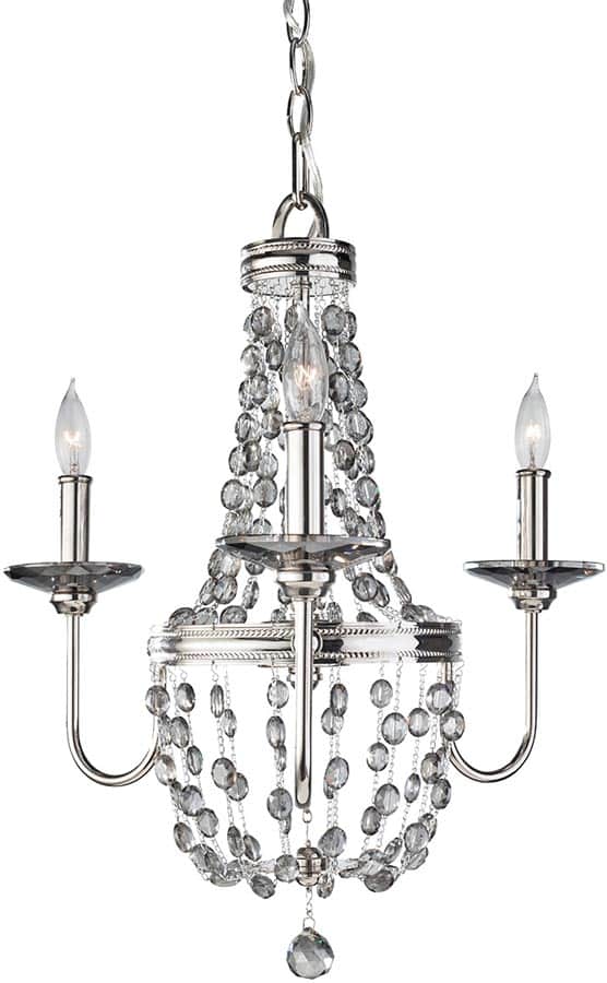 Feiss Malia 3 Light Mini Crystal Pendant Chandelier Polished Nickel