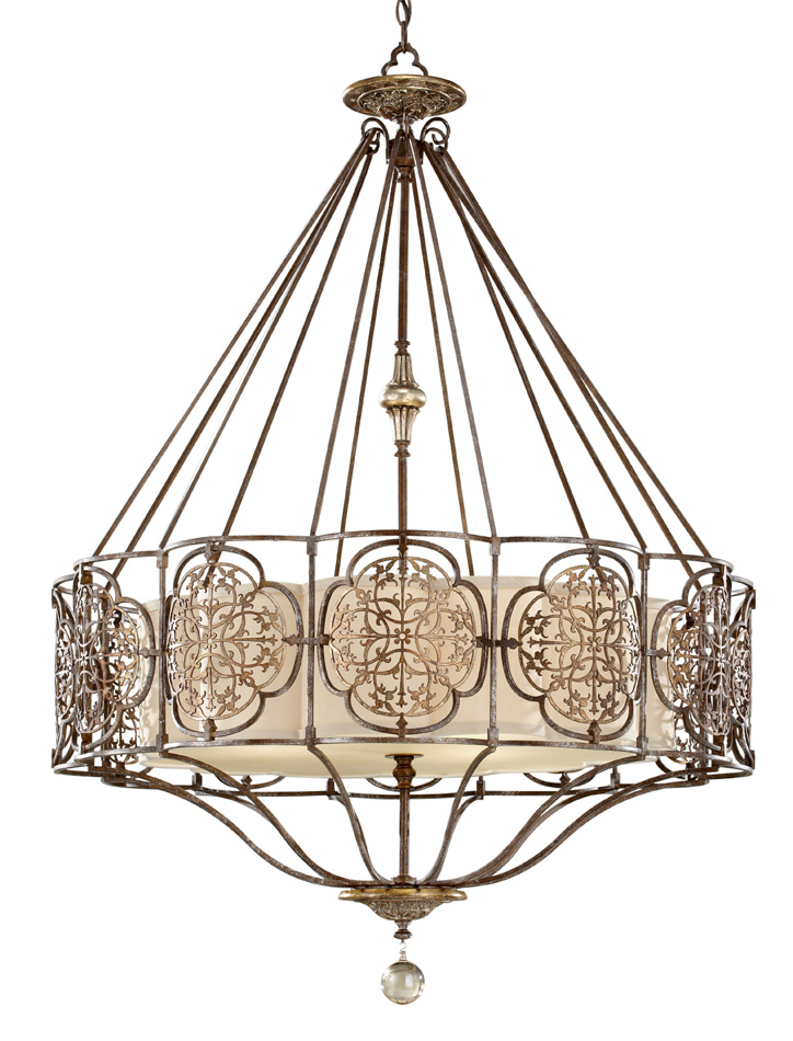 Feiss Marcella Large Art Deco Style Designer 4 Light Feature Chandelier