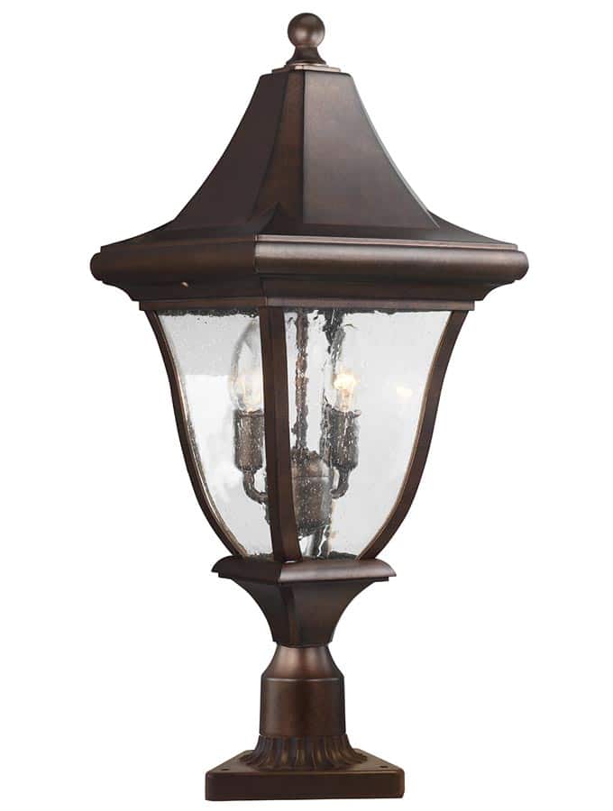 Feiss Oakmont 3 Light Medium Outdoor Post Lantern Patina Bronze IP44