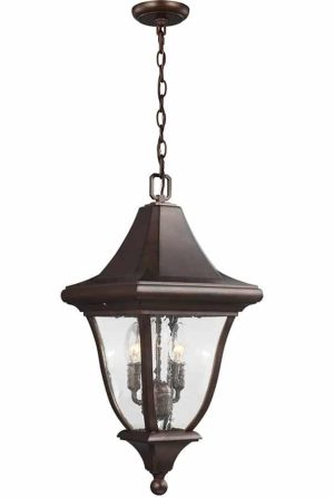 Feiss FE/OAKMONT8/M Oakmont 3 light hanging outdoor porch lantern