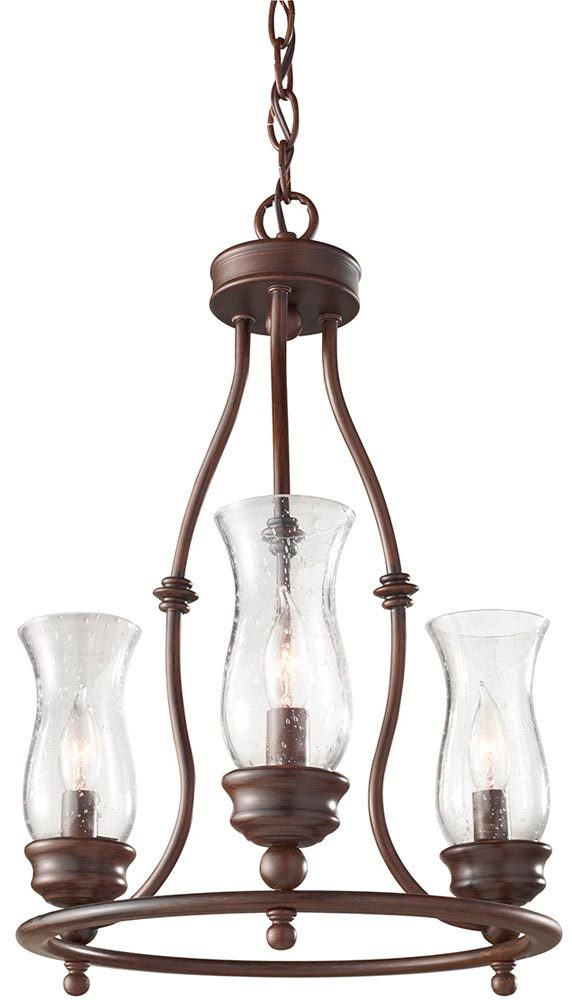 Feiss Pickering Lane Bronze 3 Light Chandelier With Glass Shades Feiss Pickering Lane Bronze 3 Light Chandelier With Glass Shades