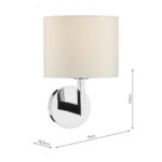 Dar Ferrara Polished Chrome Wall Light Fitting Only