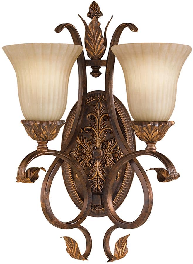Feiss Sonoma Valley 2 Lamp Tall Wall Light Aged Tortoise Shell