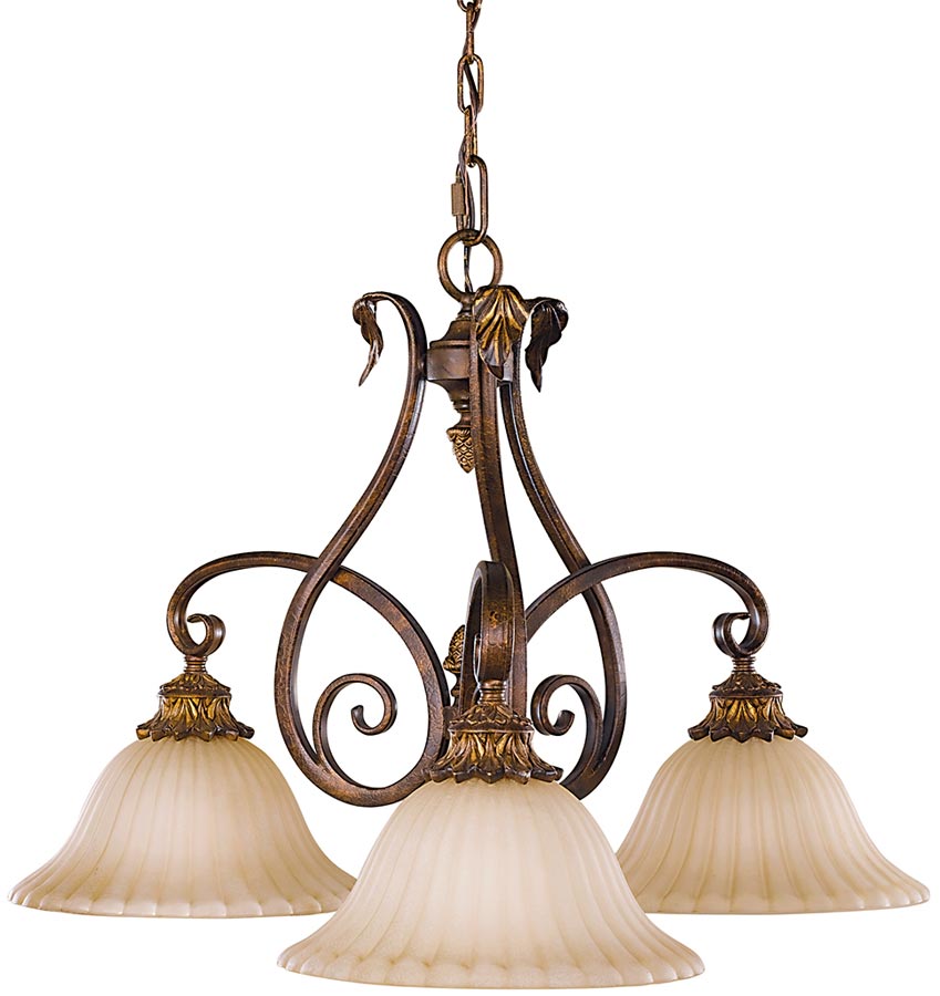 Feiss Sonoma Valley 3 Light Chandelier Aged Tortoise Shell