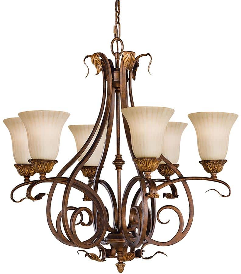 Feiss Sonoma Valley 6 Light Chandelier Aged Tortoise Shell