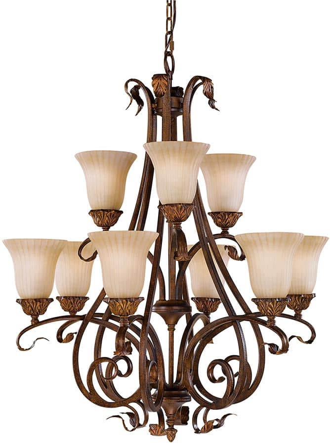 Feiss Sonoma Valley Large 9 Light Chandelier Aged Tortoise Shell