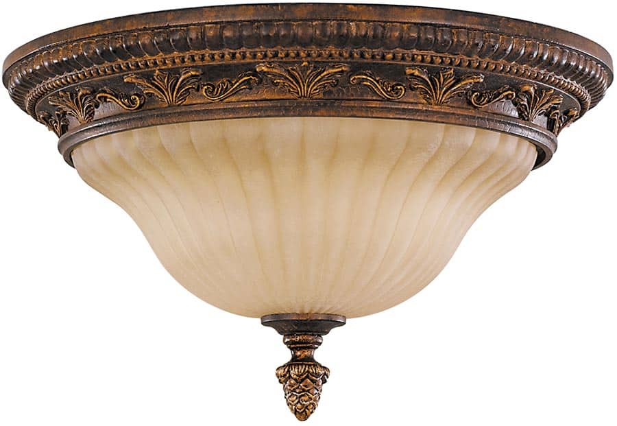 Feiss Sonoma Valley 2 Light Flush Ceiling Light Aged Tortoise Shell