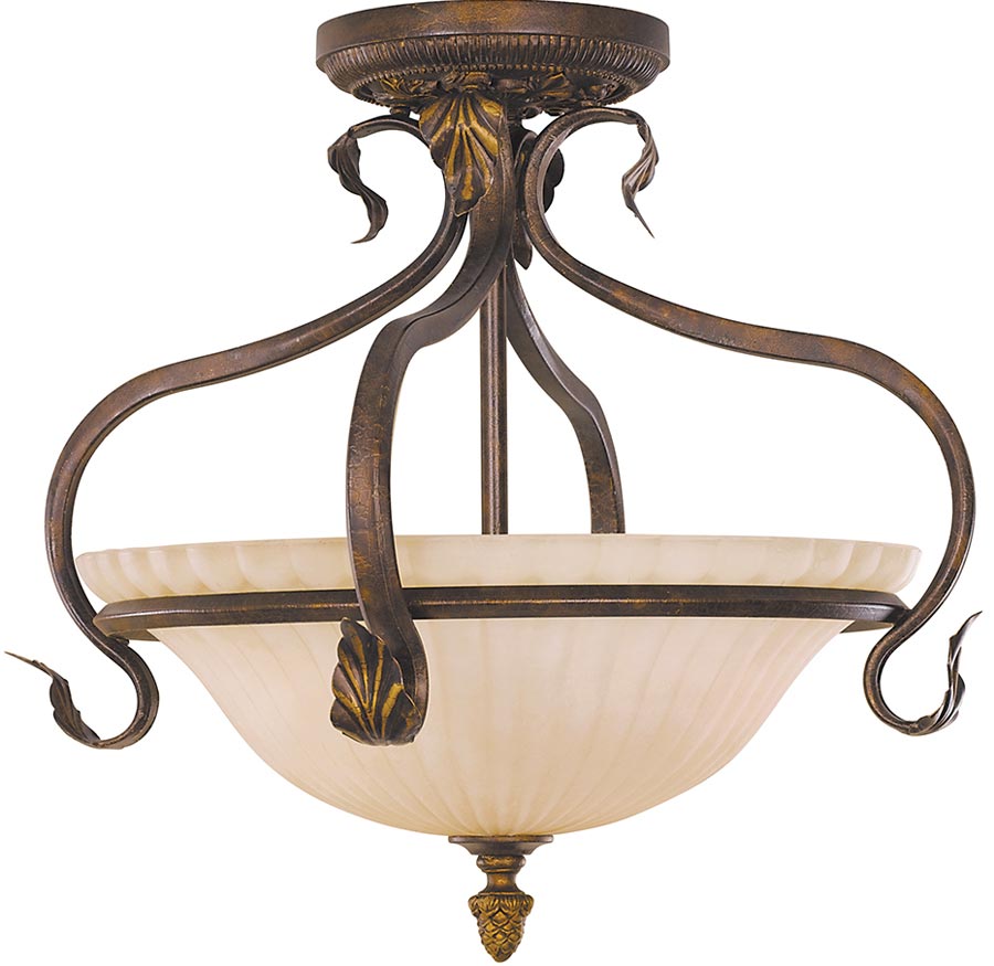 Feiss Sonoma Valley 3 Light Semi Flush Ceiling Light Aged Tortoise Shell