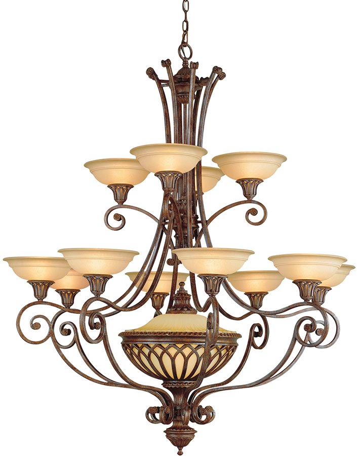 Feiss Stirling Castle Large 13 Light Chandelier British Bronze