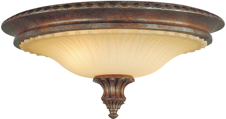 Feiss Stirling Castle 2 Light Flush Mount Ceiling Light British Bronze