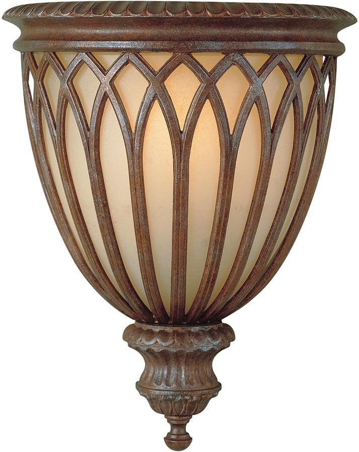 Feiss Stirling Castle 1 Lamp Caged Wall Up-Lighter British Bronze