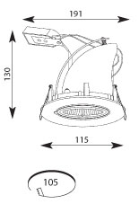 ATLVWW-BR Twistlock brass adjustable downlight datasheet