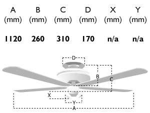 115311: 44-inch orion remote control ceiling fan dimensions