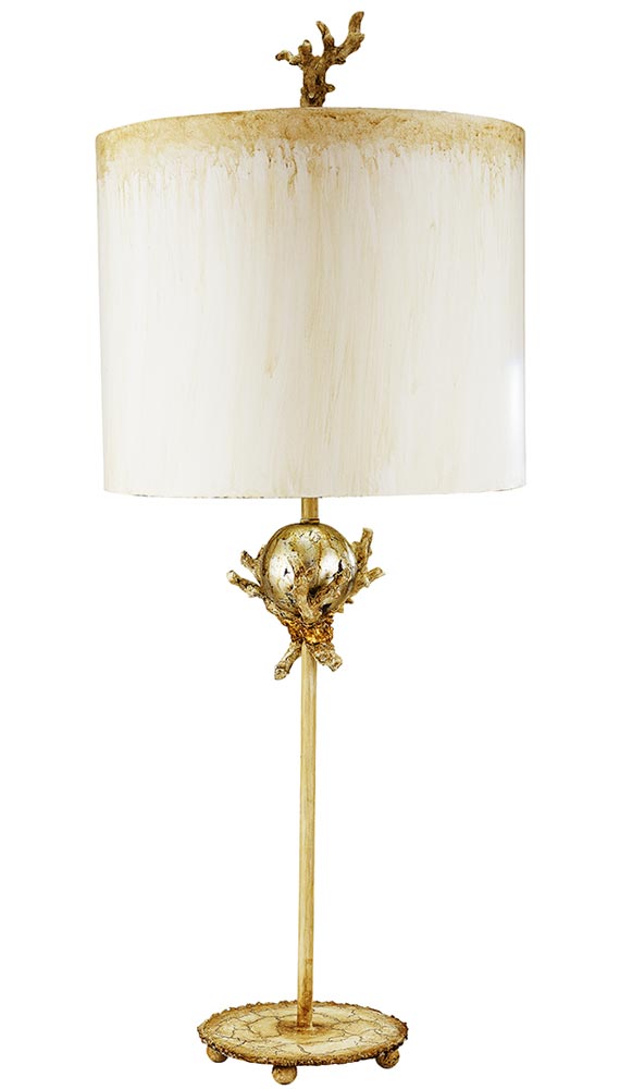 Flambeau Trellis 1 Light Table Lamp Putty & Silver Leaf