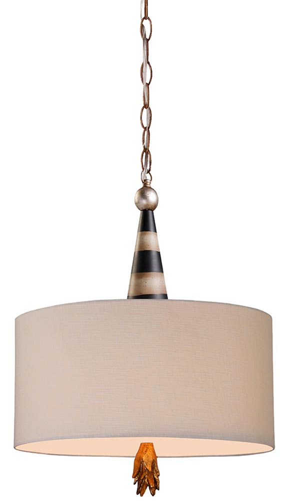 Flambeau 2 Light Pendant Ceiling Light Gold & Silver Leaf