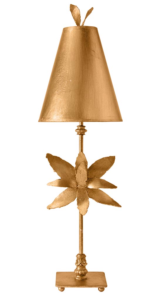Flambeau Azalea 1 Light Large Table Lamp Gold Leaf