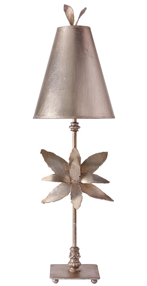 Flambeau Azalea 1 Light Large Table Lamp Silver Leaf