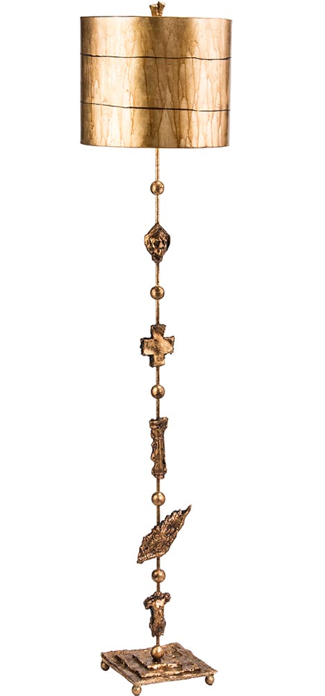 Flambeau Fragment 1 Light Floor Lamp Aged Gold