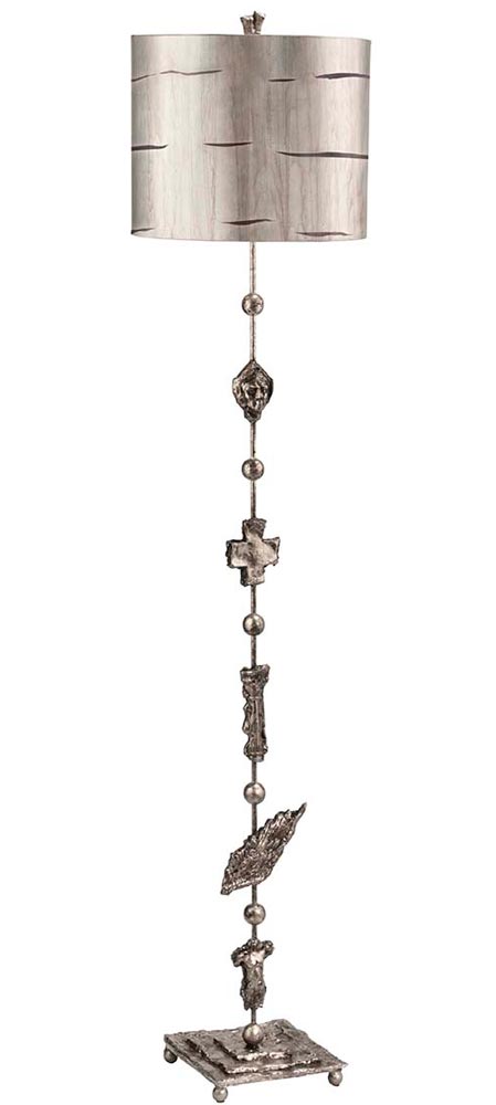 Flambeau Fragment 1 Light Floor Lamp Aged Silver