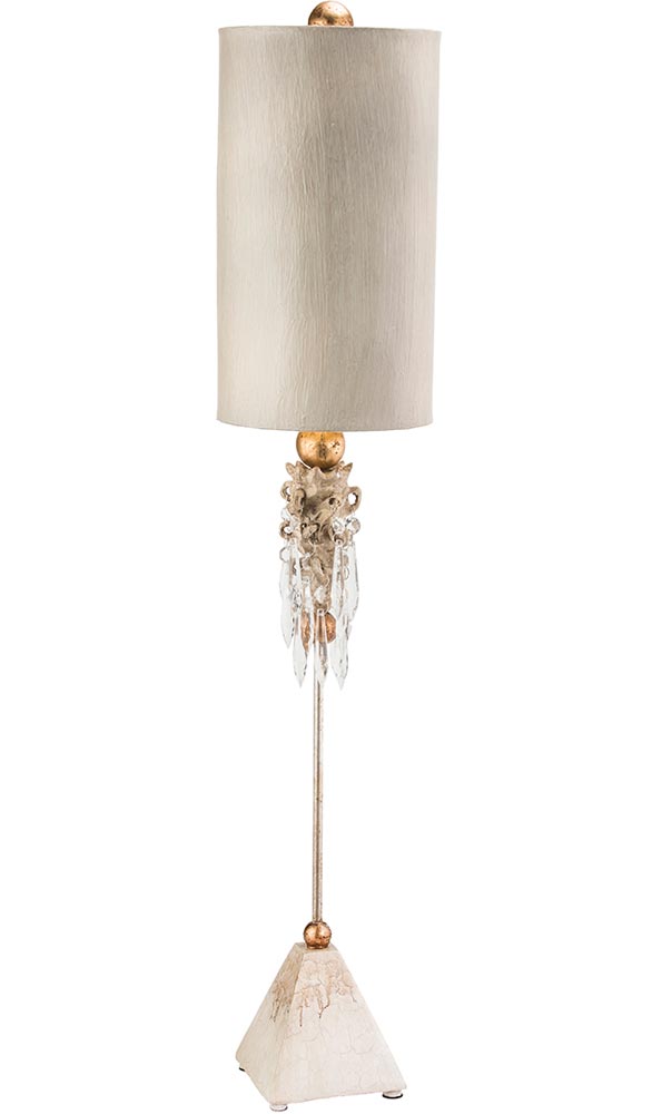 Flambeau Madison 1 Light Table Lamp Putty & Gold Leaf Crystal