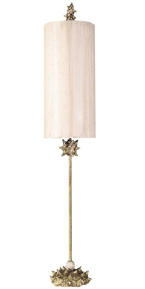 Flambeau Nettle 1 Light Large Table Lamp Cream & Gold Leaf