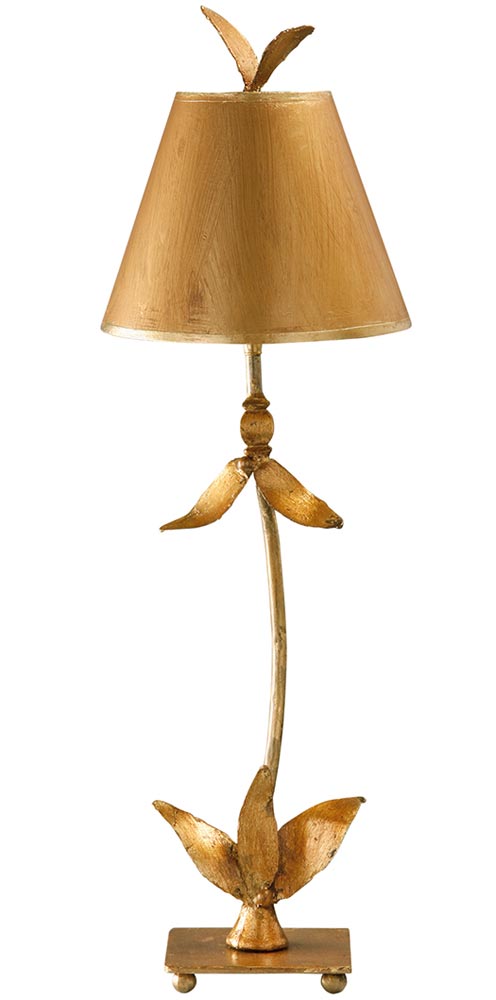 Flambeau Red Bell 1 Light Buffet Table Lamp Gold Leaf