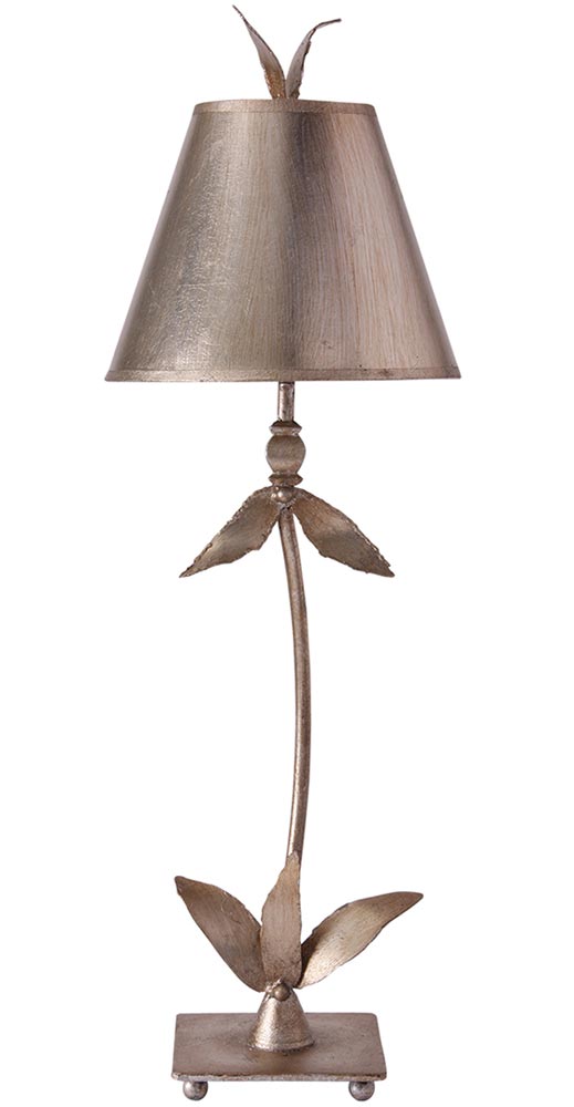 Flambeau Red Bell 1 Light Buffet Table Lamp Silver Leaf