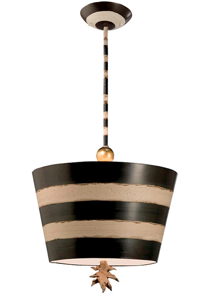 Flambeau South Beach 1 Light Ceiling Pendant Textured Cream & Black