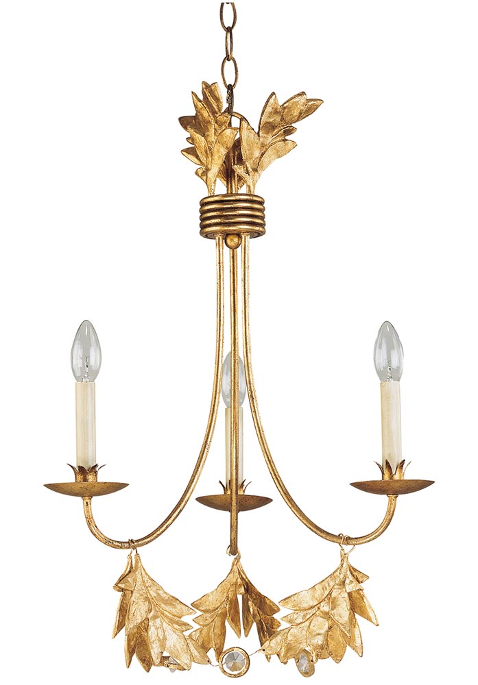 Flambeau Sweet Olive 3 Light Chandelier Gilded Gold Patina