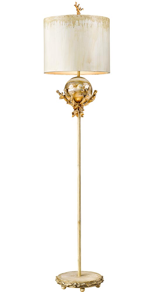 Flambeau Trellis 1 Light Floor Lamp Standard Putty & Silver Leaf