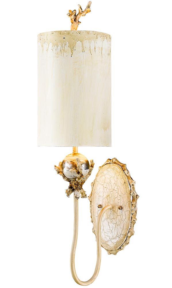 Flambeau Trellis 1 Lamp Wall Light Putty & Silver Leaf