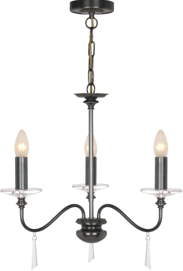 Elstead Finsbury Park Small 3 Light Old Bronze Chandelier