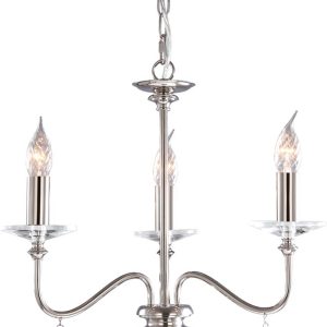 Elstead Finsbury Park Small 3 Light Polished Nickel Chandelier
