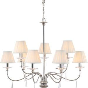 Elstead Finsbury Park Polished Nickel 9 Light Large Chandelier