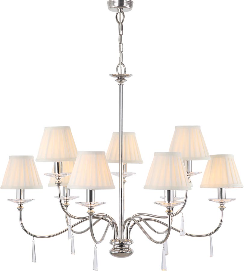 Elstead Finsbury Park Polished Nickel 9 Light Large Chandelier