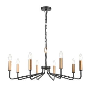 Modern industrial 8 light large ironwork chandelier in dark bronze FL2455-8