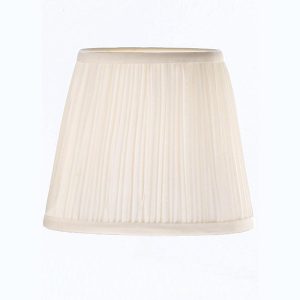 White pleated fabric 15cm diameter clip-on candle wall light or chandelier shade