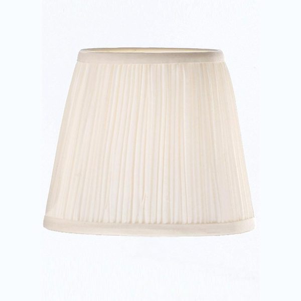 White pleated fabric 15cm diameter clip-on candle wall light or chandelier shade
