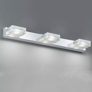 Modern 3 Light LED Bathroom Over Mirror Light Polished chrome IP44