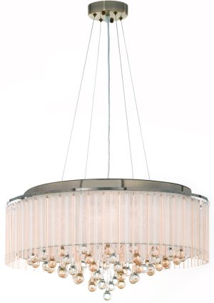 Franklite FL2346/8 Ambience 8 light ceiling pendant in bronze switched off